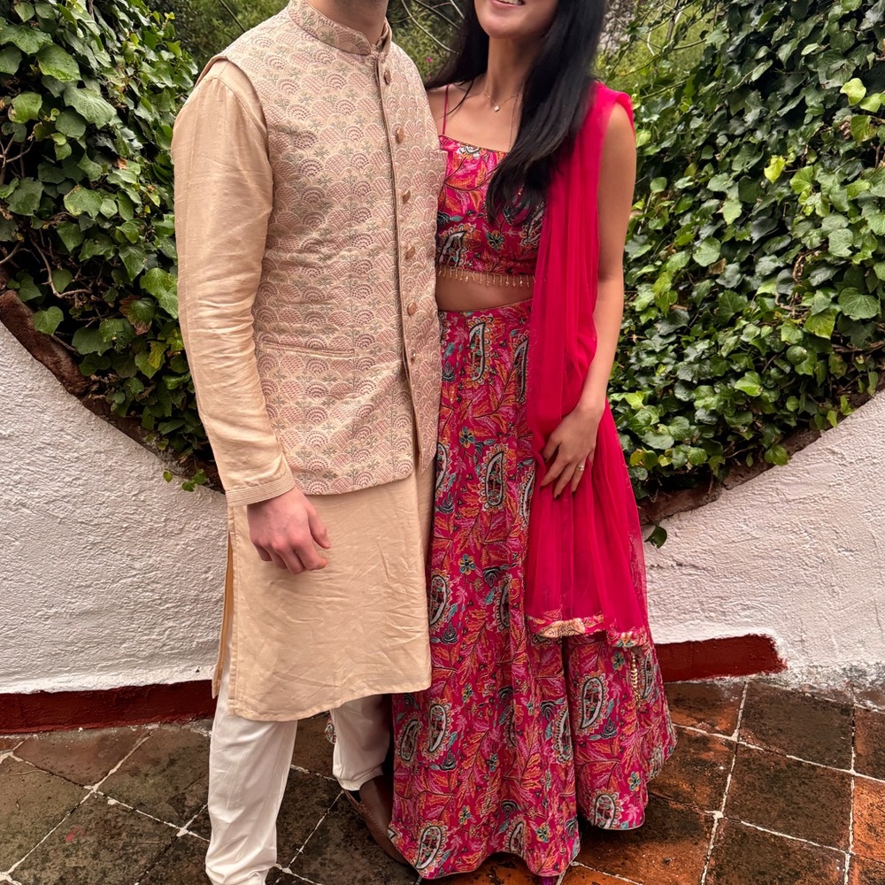 Pink Embroidered Lehenga custom made